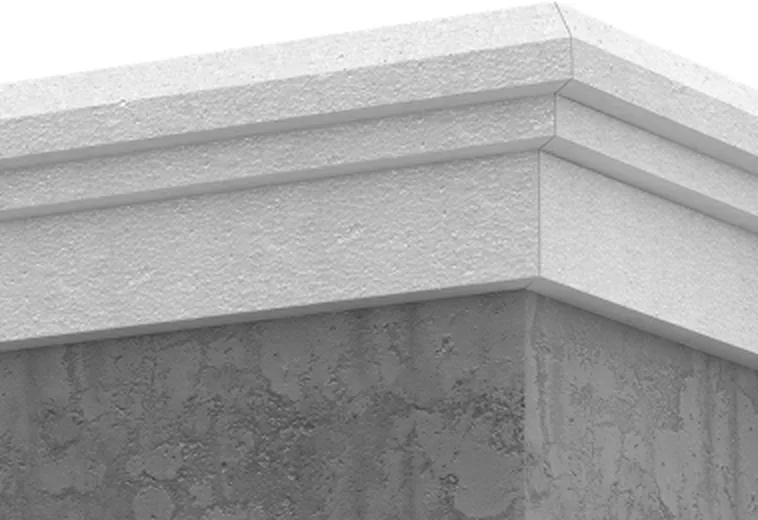Moldura especial tipo esquinero para balcones y medianeras