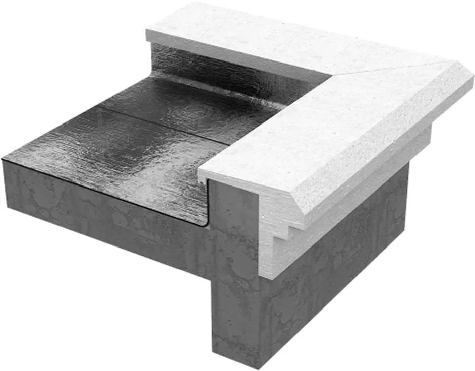 Render 3D de moldura esquinero de EPS sobre pared