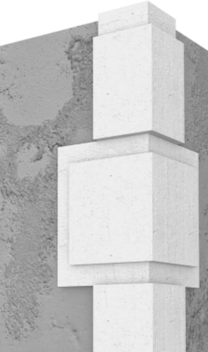 Perfil de moldura Cassamol sobre columna, esquinero
