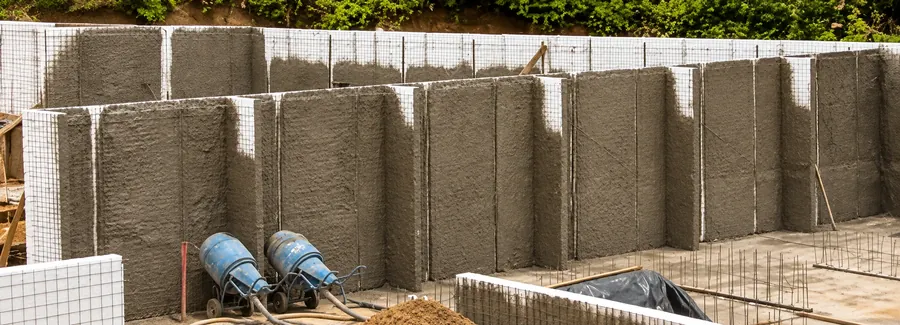 Muro terminado con Sistema Cassaforma, listo tras la proyección de concreto