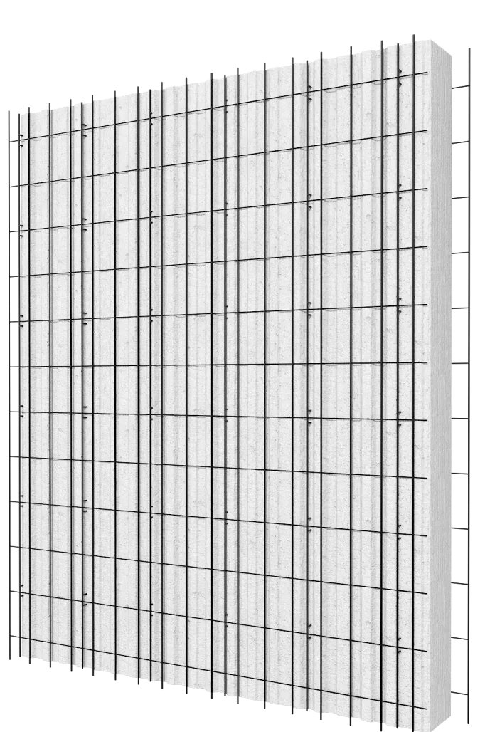 Panel Simple Normal (PSN) de EPS con malla de acero